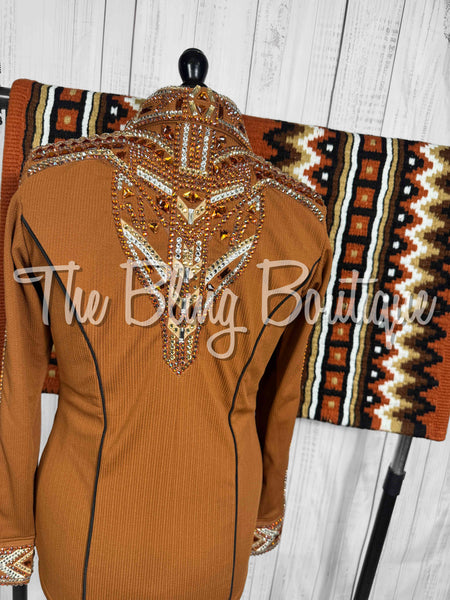 Rust, Caramel, Copper, Tan & White Day Shirt Set (Large)