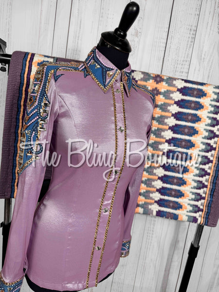 Lilac, Orchid, Slate Blue & Peach Day Shirt Set (Small)