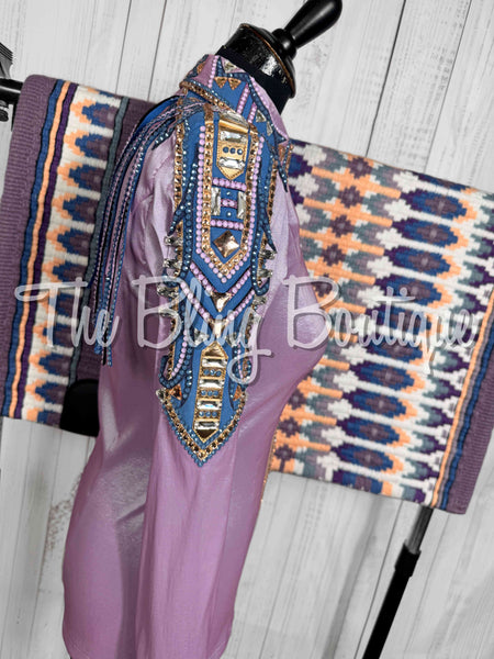 Lilac, Orchid, Slate Blue & Peach Day Shirt Set (Small)