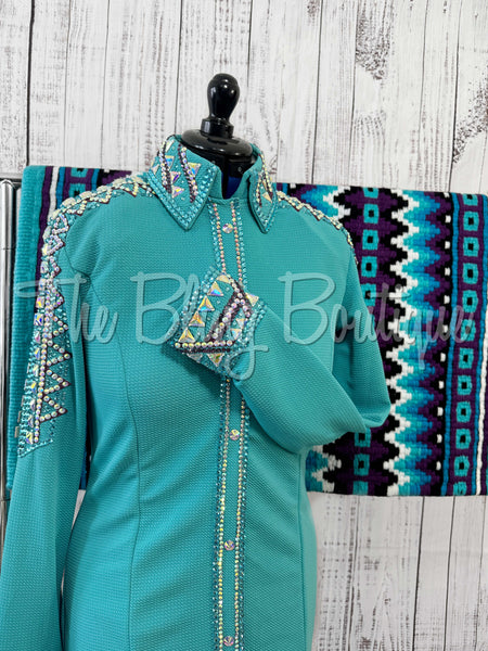Teal, Purple & Turquoise Day Shirt Set (Large)