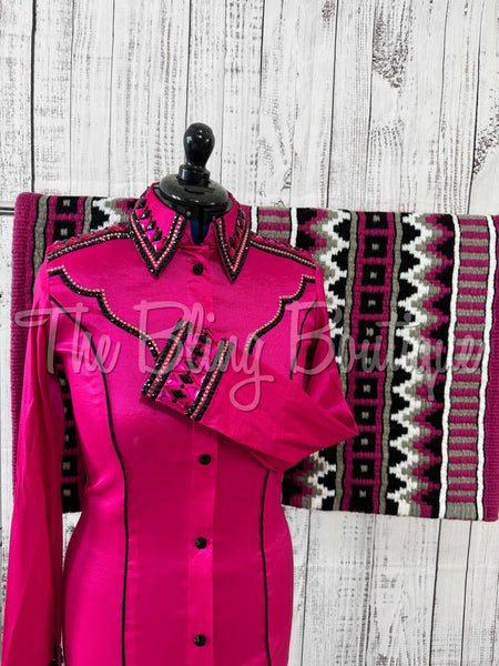 Hot Pink & Black Day Shirt Set (Medium)