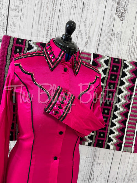 Hot Pink & Black Day Shirt Set (Medium)
