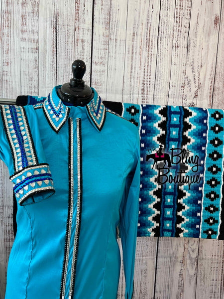Turquoise & Royal Blue Day Shirt Set (XL)