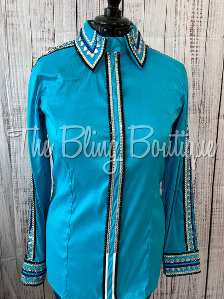 Turquoise & Royal Blue Day Shirt Set (XL)