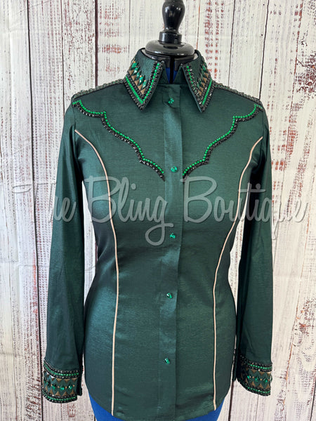 Dark Green & Tan Day Shirt Set (Medium)