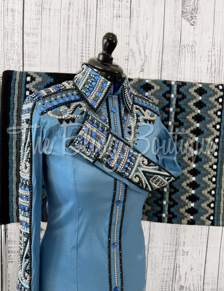 Slate Blue, Grey & Black Day Shirt Set (Large)