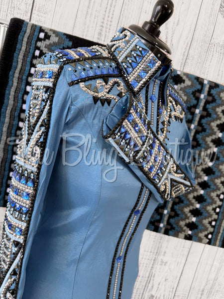 Slate Blue, Grey & Black Day Shirt Set (Large)