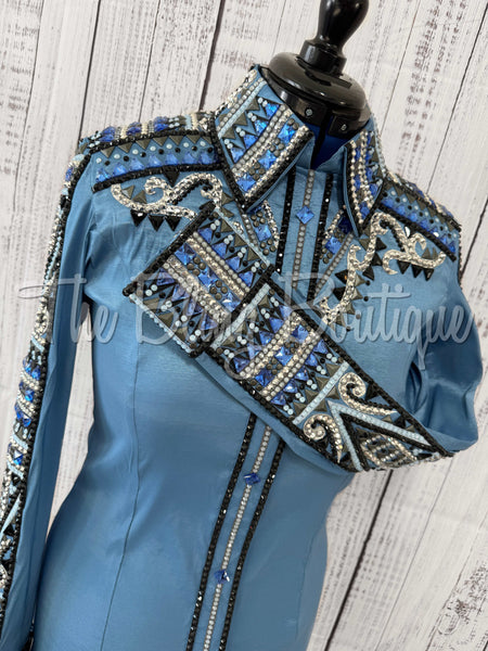 Slate Blue, Grey & Black Day Shirt Set (Large)