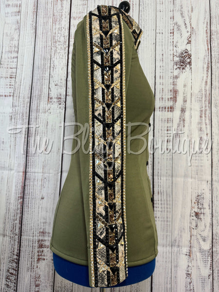 Olive Green, Chocolate, Tan & Black Day Shirt Set (Medium)