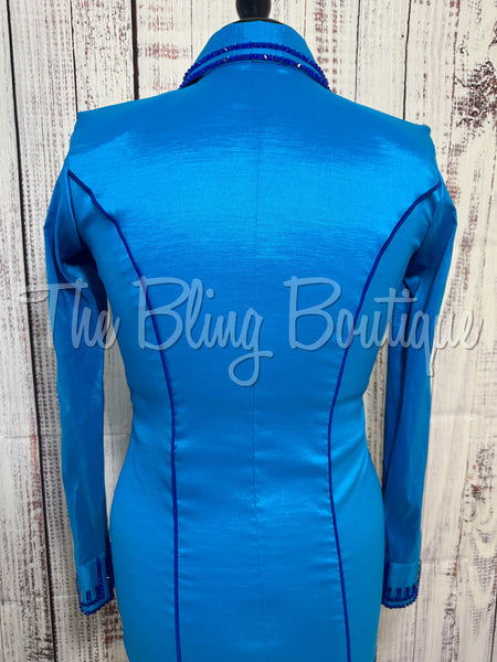 Malibu blue & Royal Blue Simple Day Shirt Set (Medium)