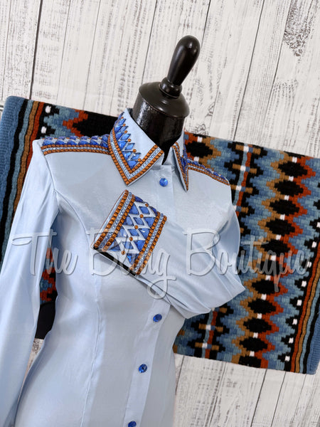 Baby Blue & Copper Day Shirt Set (XS/S)