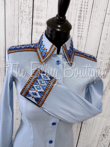 Baby Blue & Copper Day Shirt Set (XS/S)