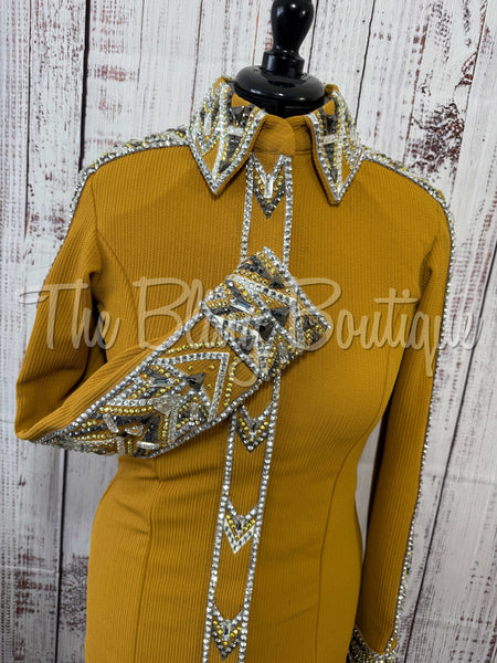 Mustard, Gold & Grey Day Shirt Set (Medium)