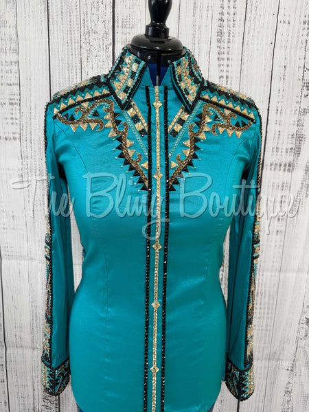 Teal, Chocolate, Black & Tan Day Shirt Set (Medium)