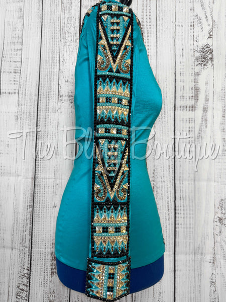 Teal, Chocolate, Black & Tan Day Shirt Set (Medium)