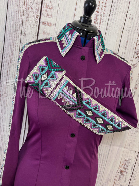 Wildberry, Teal & Black Day Shirt Set (Medium)