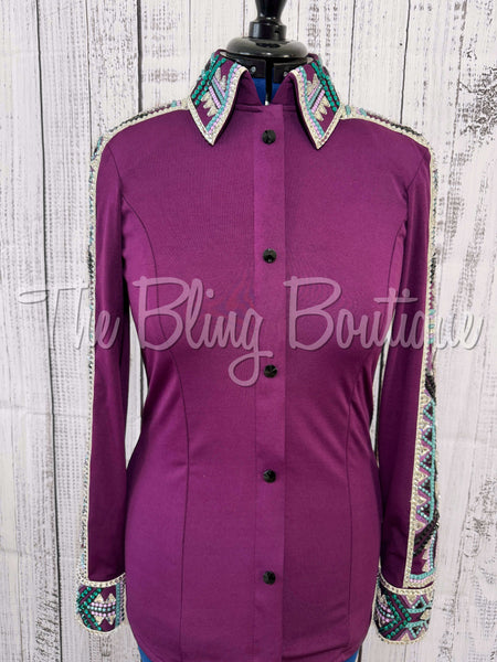 Wildberry, Teal & Black Day Shirt Set (Medium)