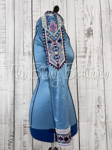 Cornflower Blue, Periwinkle, Purple & Black Day Shirt Set (Medium)