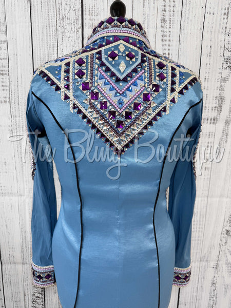 Cornflower Blue, Periwinkle, Purple & Black Day Shirt Set (Medium)