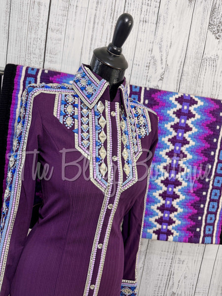 Plum, Periwinkle & Berry Day Shirt Set (Small)