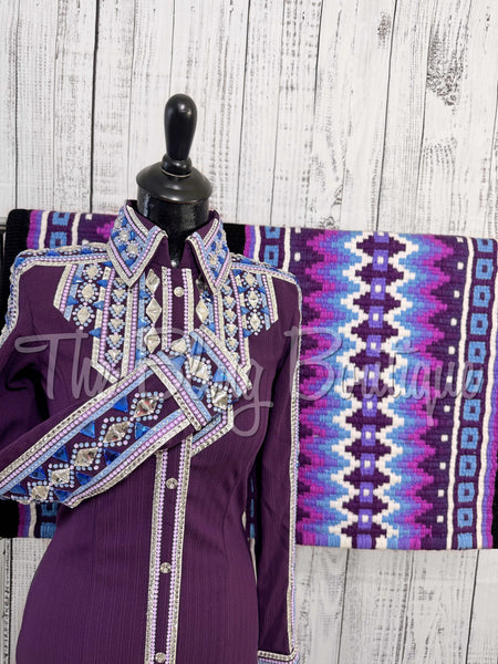 Plum, Periwinkle & Berry Day Shirt Set (Small)