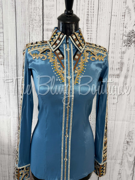 Cornflower Blue, Tan, Rust & Black Day Shirt Set (Small)