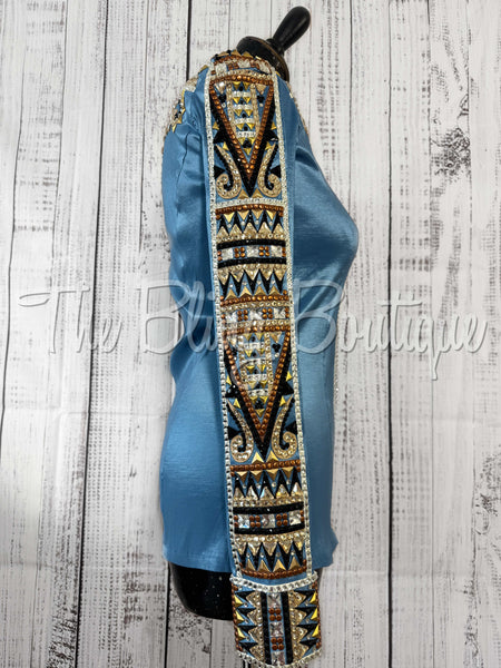 Cornflower Blue, Tan, Rust & Black Day Shirt Set (Small)