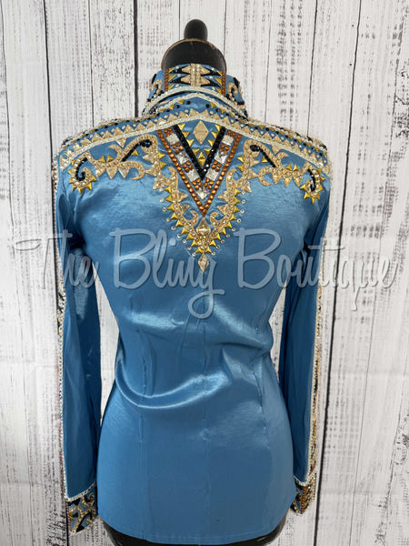 Cornflower Blue, Tan, Rust & Black Day Shirt Set (Small)