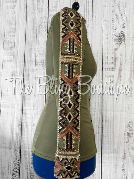 Olive Green, Rust, Tan & Black Day Shirt Set (Medium)