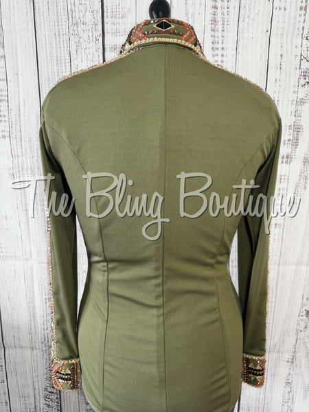 Olive Green, Rust, Tan & Black Day Shirt Set (Medium)