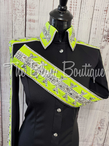 Black, Neon Yellow & Grey Day Shirt Set (Small)