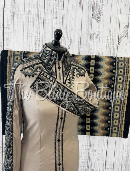 RE-ORDER Tan, Charcoal & Black Day Shirt Set (Choose Your Size)
