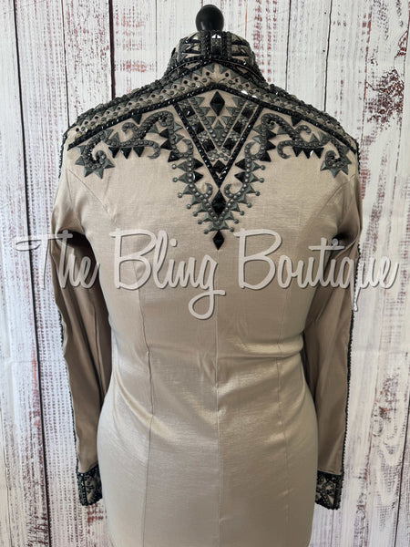 RE-ORDER Tan, Charcoal & Black Day Shirt Set (Choose Your Size)