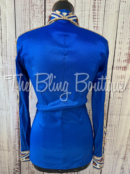 Royal Blue, Copper, Tan & White Day Shirt Set (Small)