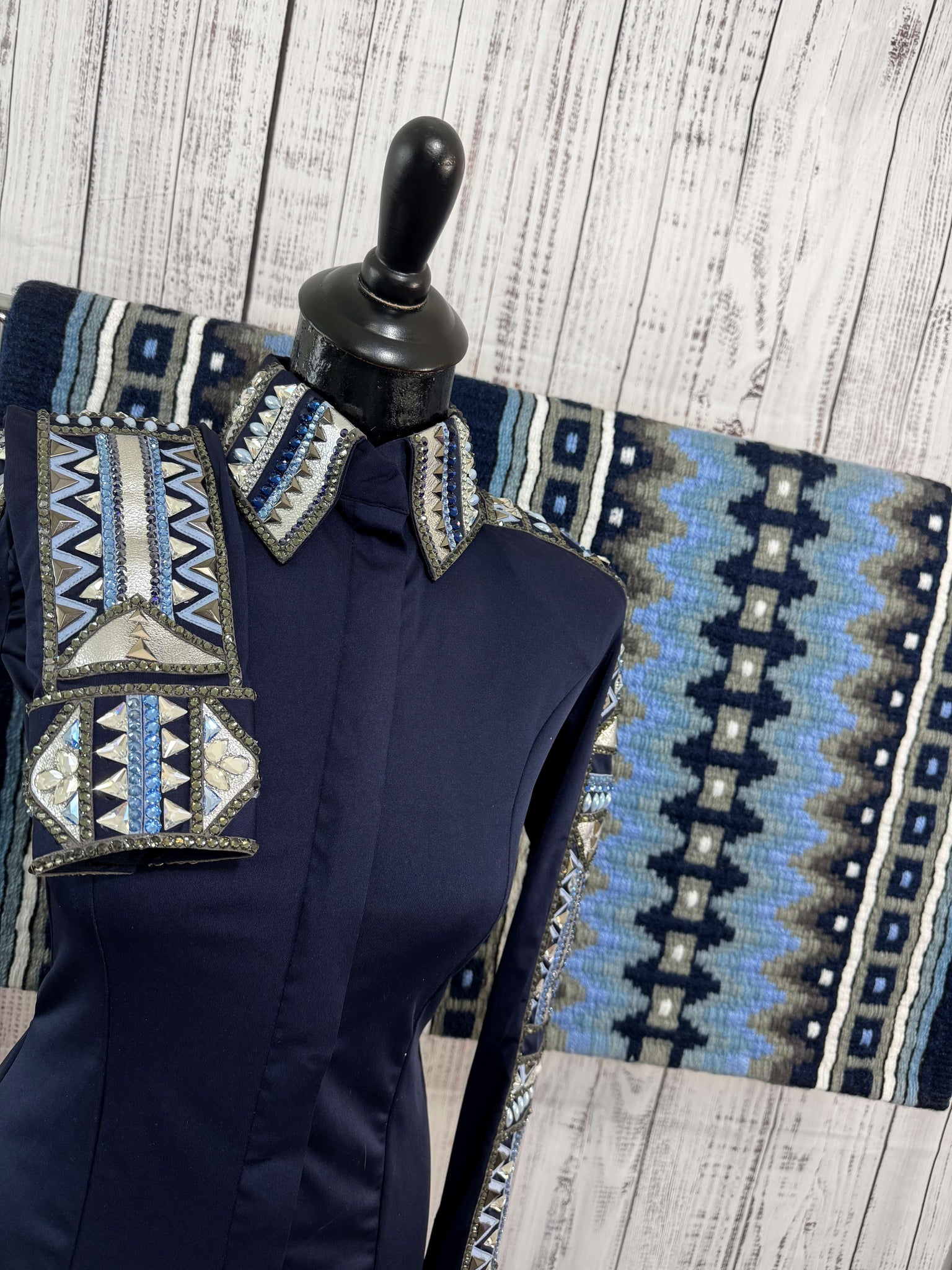 RE-ORDER Navy Blue, Periwinkle & Grey Day Shirt Set (Choose Your Size)