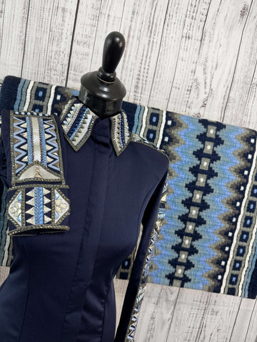 RE-ORDER Navy Blue, Periwinkle & Grey Day Shirt Set (Choose Your Size)