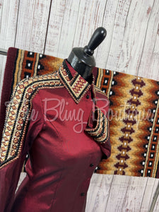 Burgundy, Copper, Tan & Black Day Shirt Set (XS/S)