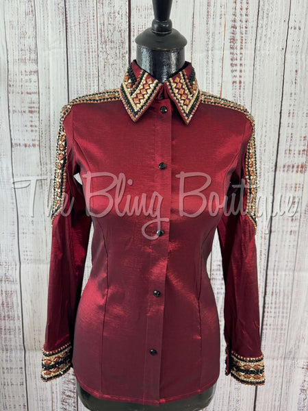 Burgundy, Copper, Tan & Black Day Shirt Set (XS/S)