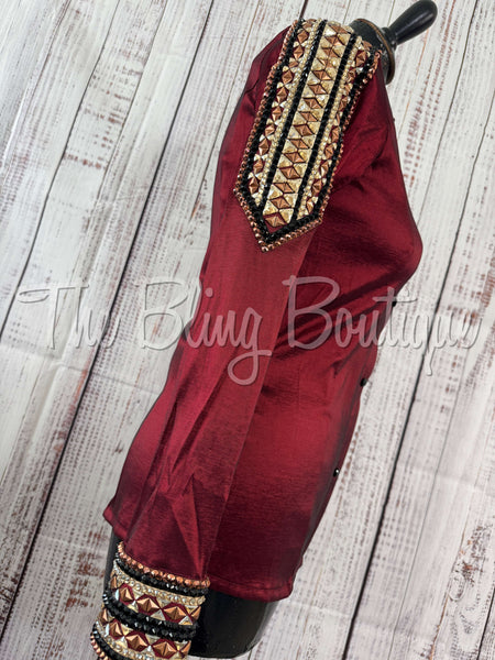 Burgundy, Copper, Tan & Black Day Shirt Set (XS/S)