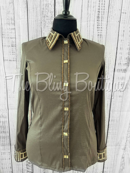 Olive Green & Tan Day Shirt Set (2XL)