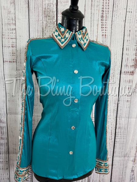 Teal & Tan Day Shirt Set (S)