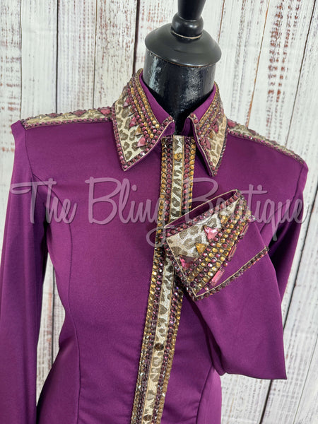 Raspberry & Leopard Day Shirt Set (S)