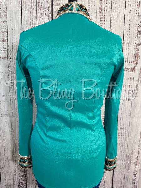 Teal, Tan & Rose Gold Day Shirt Set (M)