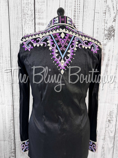 Black, Purple & Periwinkle Day Shirt Set (Large)