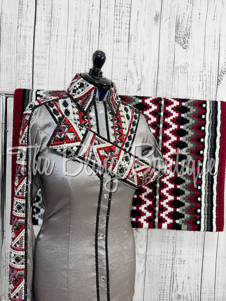 Grey, Dark Red & Black Day Shirt Set (Medium)