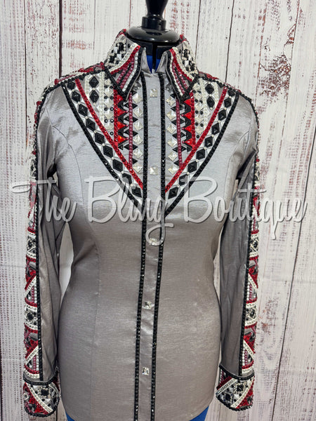 Grey, Dark Red & Black Day Shirt Set (Medium)