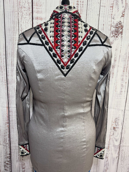 Grey, Dark Red & Black Day Shirt Set (Medium)