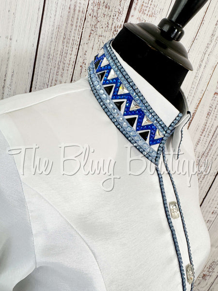 White & Shades Of Blue Day Shirt Set (XL)