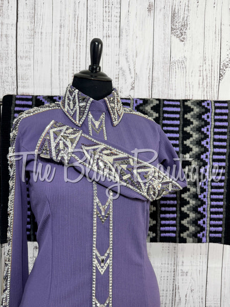 Light Purple, Grey & White Day Shirt Set (3XL)