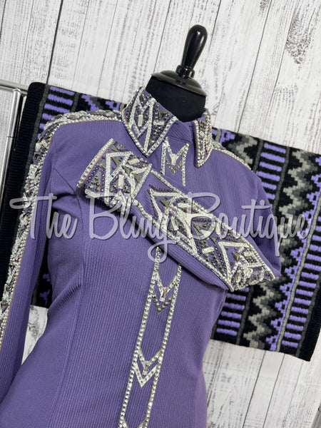 Light Purple, Grey & White Day Shirt Set (3XL)